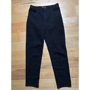Jones Jeans Womens 6 Black Stretch Straight Leg Denim Trousers